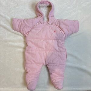 Ralph Lauren 3 month Baby Bunting Pink Hooded